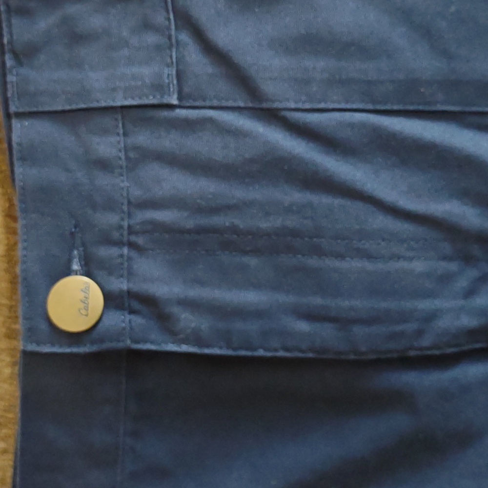 Men's Cabela's cargo 6 pocket shorts blue size 42/5 partial elastic waist NEW! - Picture 4 of 8
